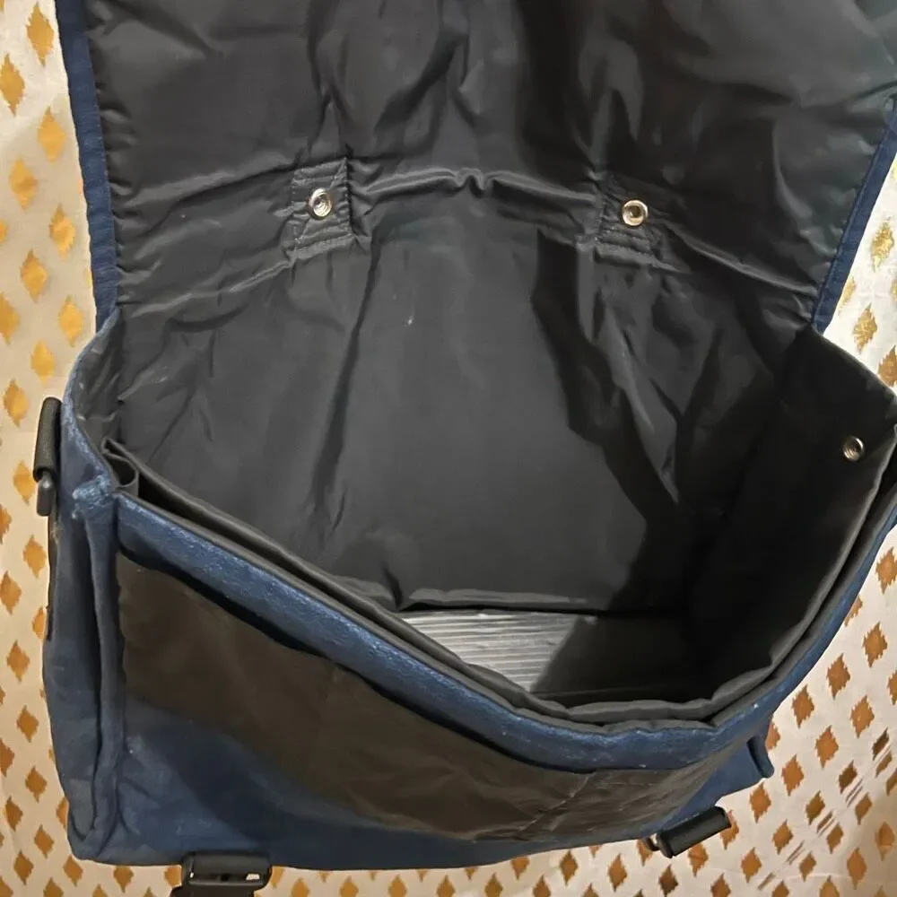 Vintage book bag denim with buckles